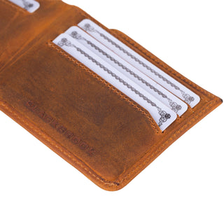Merlin Full‑Grain Leather Bifold Wallet, Golden Brown - BlackBrook Case