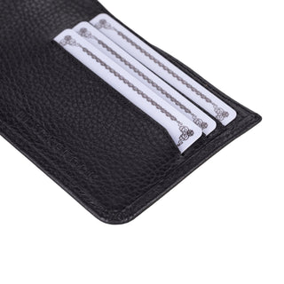Merlin Full‑Grain Leather Bifold Wallet, Pebble Black - BlackBrook Case