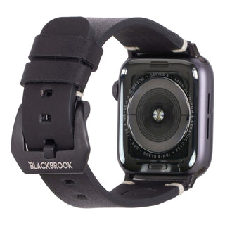 Modern Newport Band for Apple Watch 44mm / 45mm, Distressed Black, Black Hardware - BlackBrook Case