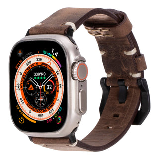 Modern Newport Band for Apple Watch Ultra 49mm, Distressed Coffee - BlackBrook Case