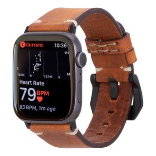 Modern Newport Band for Apple Watch Ultra 49mm, Golden Brown, Black Hardware - BlackBrook Case