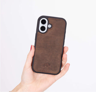 Modern York iPhone 16 Case, Distressed Coffee - BlackBrook Case