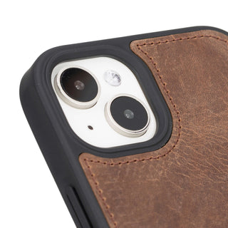 Modern York MagSafe Leather Case – iPhone 15, Distressed Coffee - BlackBrook Case