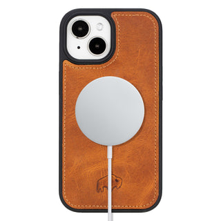 Modern York MagSafe Leather Case – iPhone 15, Golden Brown - BlackBrook Case