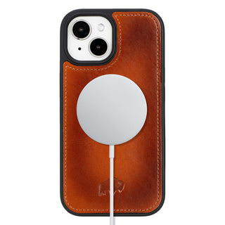 Modern York MagSafe Leather Case – iPhone 15, Burnished Tan - BlackBrook Case