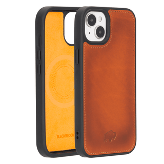 Modern York MagSafe Leather Case – iPhone 15, Burnished Tan - BlackBrook Case