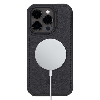 Modern York MagSafe Leather Case – iPhone 15 Pro, Pebble Black - BlackBrook Case