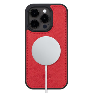 Modern York MagSafe Leather Case – iPhone 15 Pro, Red - BlackBrook Case