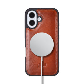 Modern York MagSafe Leather Case – iPhone 16 Plus, Burnished Tan - BlackBrook Case