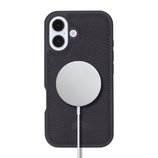 Modern York MagSafe Leather Case – iPhone 16 Plus, Pebble Black - BlackBrook Case
