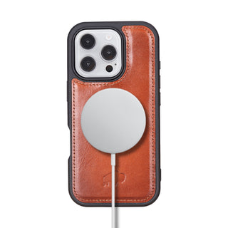 Modern York MagSafe Leather Case – iPhone 16 Pro Max, Burnished Tan - BlackBrook Case
