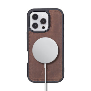 Modern York MagSafe Leather Case – iPhone 16 Pro Max, Distressed Coffee - BlackBrook Case