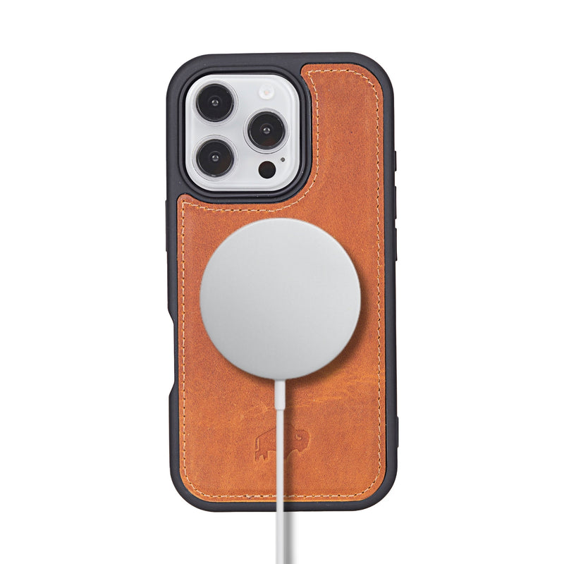 York Leather iPhone 16 Pro Max MagSafe Case, Golden Brown - BlackBrook Case