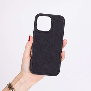 Modern York MagSafe Leather Case – iPhone 16 Pro Max, Pebble Black - BlackBrook Case