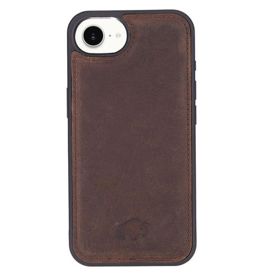 Modern York Leather Case Distressed Coffee iPhone 17e slim premium leather case with durable everyday protection and refined minimalist style