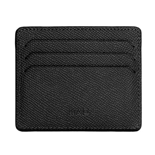 Napoli Men’s Leather Card Holder with Rounded Slots – Mapi Edition, Black - Mapi