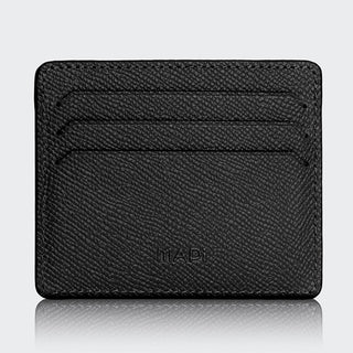 Napoli Men’s Leather Card Holder with Rounded Slots – Mapi Edition, Black - Mapi