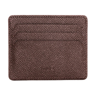 Napoli Men’s Leather Card Holder with Rounded Slots – Mapi Edition, Brown - Mapi