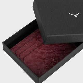 Napoli Men’s Leather Card Holder with Rounded Slots – Mapi Edition, Burgundy - Mapi