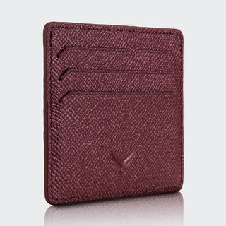 Napoli Men’s Leather Card Holder with Rounded Slots – Mapi Edition, Burgundy - Mapi