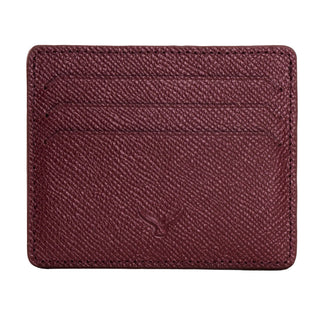 Napoli Men’s Leather Card Holder with Rounded Slots – Mapi Edition, Burgundy - Mapi