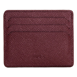 Napoli Men’s Leather Card Holder with Rounded Slots – Mapi Edition, Burgundy - Mapi
