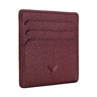 Napoli Men’s Leather Card Holder with Rounded Slots – Mapi Edition, Burgundy - Mapi