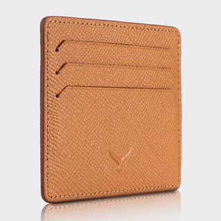 Napoli Men’s Leather Card Holder with Rounded Slots – Mapi Edition, Camel - Mapi