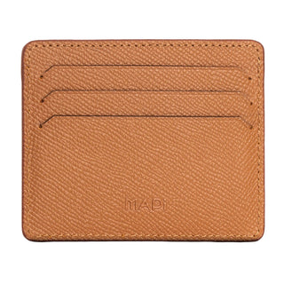 Napoli Men’s Leather Card Holder with Rounded Slots – Mapi Edition, Camel - Mapi