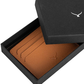 Napoli Men’s Leather Card Holder with Rounded Slots – Mapi Edition, Camel - Mapi