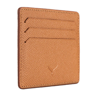 Napoli Men’s Leather Card Holder with Rounded Slots – Mapi Edition, Camel - Mapi