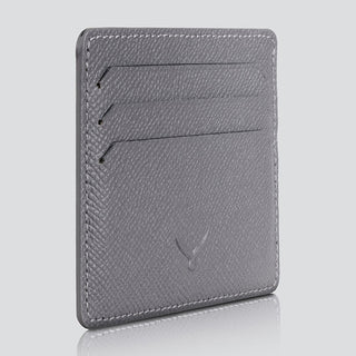 Napoli Men’s Leather Card Holder with Rounded Slots – Mapi Edition, Gray - Mapi