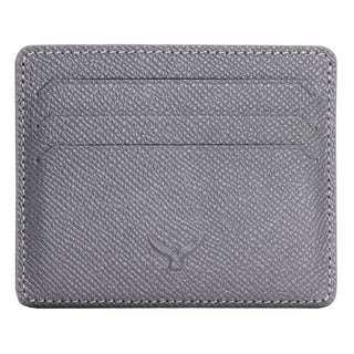 Napoli Men’s Leather Card Holder with Rounded Slots – Mapi Edition, Gray - Mapi