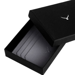 Napoli Men’s Leather Card Holder with Rounded Slots – Mapi Edition, Gray - Mapi