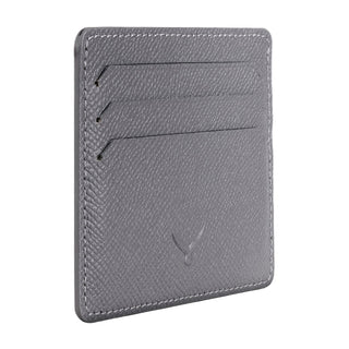 Napoli Men’s Leather Card Holder with Rounded Slots – Mapi Edition, Gray - Mapi