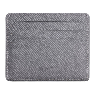 Napoli Men’s Leather Card Holder with Rounded Slots – Mapi Edition, Gray - Mapi