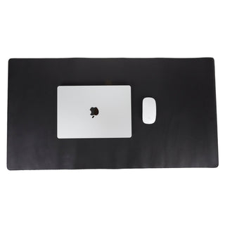 Natural Leather Desk Mat (37cm x 80 cm), Rustic Black - BlackBrook Case
