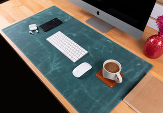 Natural Leather Desk Mat (48cm x 91 cm), Rustic Tan - BlackBrook Case