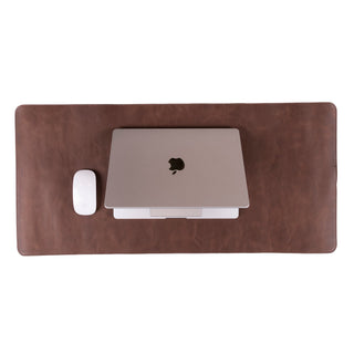 Natural Leather Desk Mat (48cm x 91 cm), Rustic Tan - BlackBrook Case
