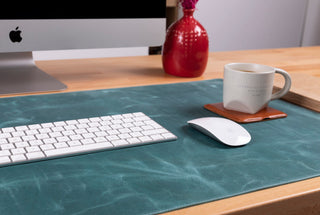 Natural Leather Desk Mat (48cm x 91 cm), Rustic Tan - BlackBrook Case