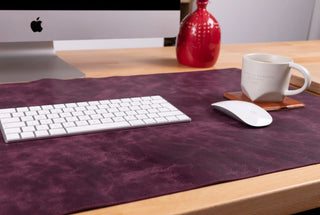Natural Leather Desk Mat (48cm x 91 cm), Rustic Tan - BlackBrook Case