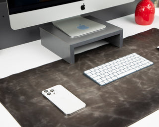 Natural Leather Desk Mat (48cm x 91 cm), Rustic Tan - BlackBrook Case