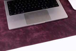 Natural Leather Desk Mat (48cm x 91 cm), Rustic Tan - BlackBrook Case
