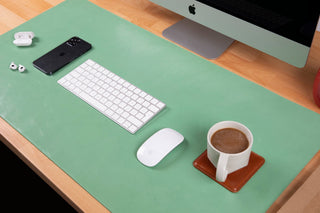 Natural Leather Desk Mat (48cm x 91 cm), Rustic Tan - BlackBrook Case