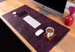 Natural Leather Desk Mat (48cm x 91 cm), Rustic Tan - BlackBrook Case