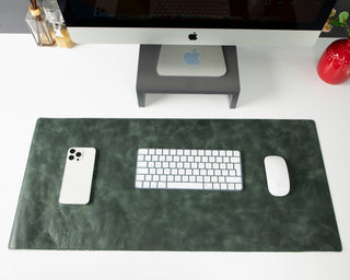 Natural Leather Desk Mat (48cm x 91 cm), Rustic Tan - BlackBrook Case