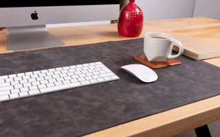 Natural Leather Desk Mat (48cm x 91 cm), Rustic Tan - BlackBrook Case
