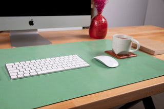 Natural Leather Desk Mat (48cm x 91 cm), Rustic Tan - BlackBrook Case