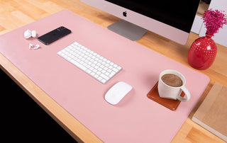 Natural Leather Desk Mat (48cm x 91 cm), Rustic Tan - BlackBrook Case