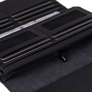 Noble Leather Women's Wallet, Pebble Black - UnBranded